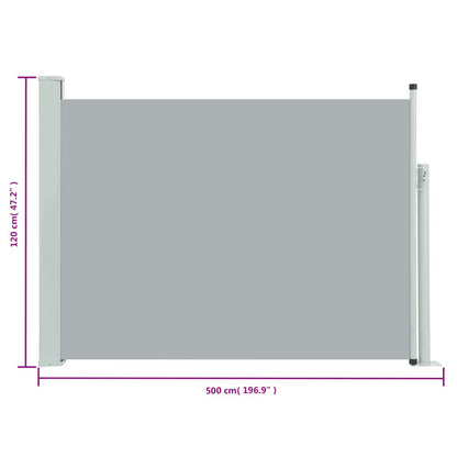 Vidaxl Toldo Lateral Retráctil De Jardín Gris 117x500 Cm_2
