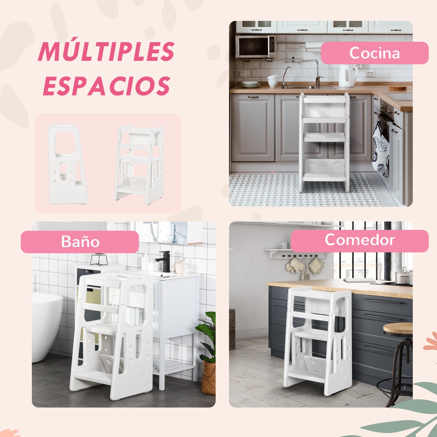 Homcom Torre De Aprendizaje Para Niños Con Altura Ajustable En 3 Posiciones_5