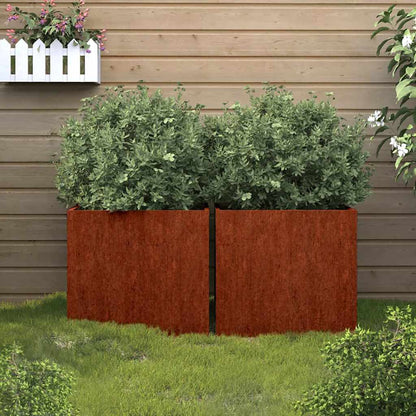 Jardineras 2 Unidades Acero Corten 32x30x29 Cm_1