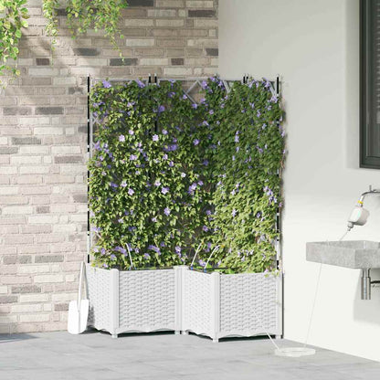Macetero De Jardín 3 Uds. Blanco 80 X 80 X 142 Cm Pp_2