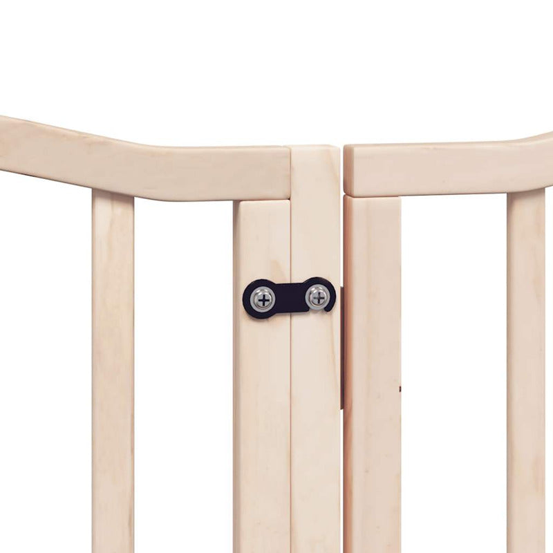 Vidaxl Puerta Para Perros Plegable 12 Paneles Madera De Álamo 600 Cm_5