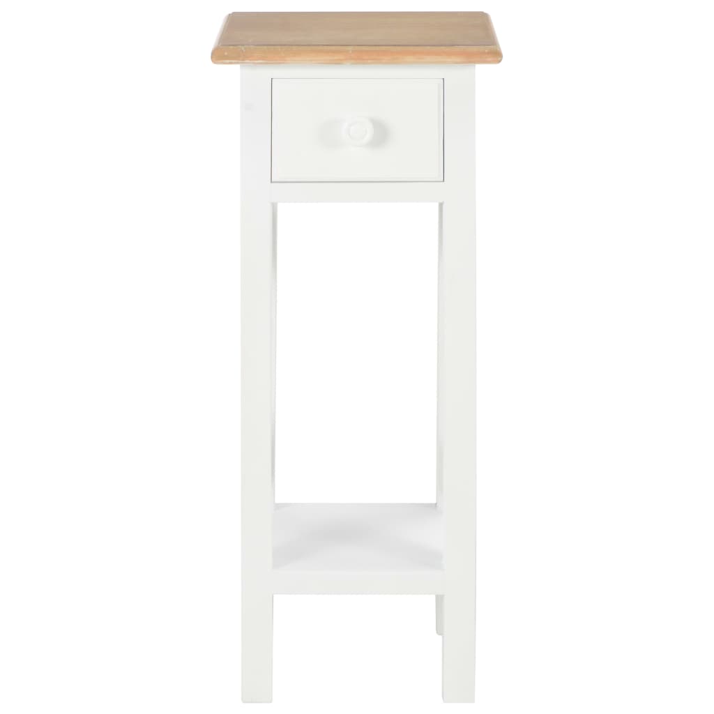 Mesa Auxiliar De Madera Blanca 27x27x65,5 Cm_1