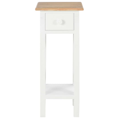 Mesa Auxiliar De Madera Blanca 27x27x65,5 Cm_1