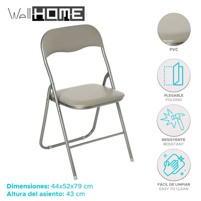Set De 4 Sillas Plegables Taupe (44x52x73cm) - Prácticas Y Resistentes Para Exteriores_1