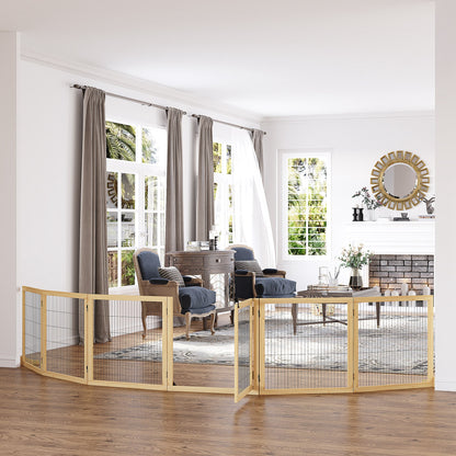 Pawhut Barrera De Seguridad Para Perros Plegable De Madera Con Soporte De Pie_1