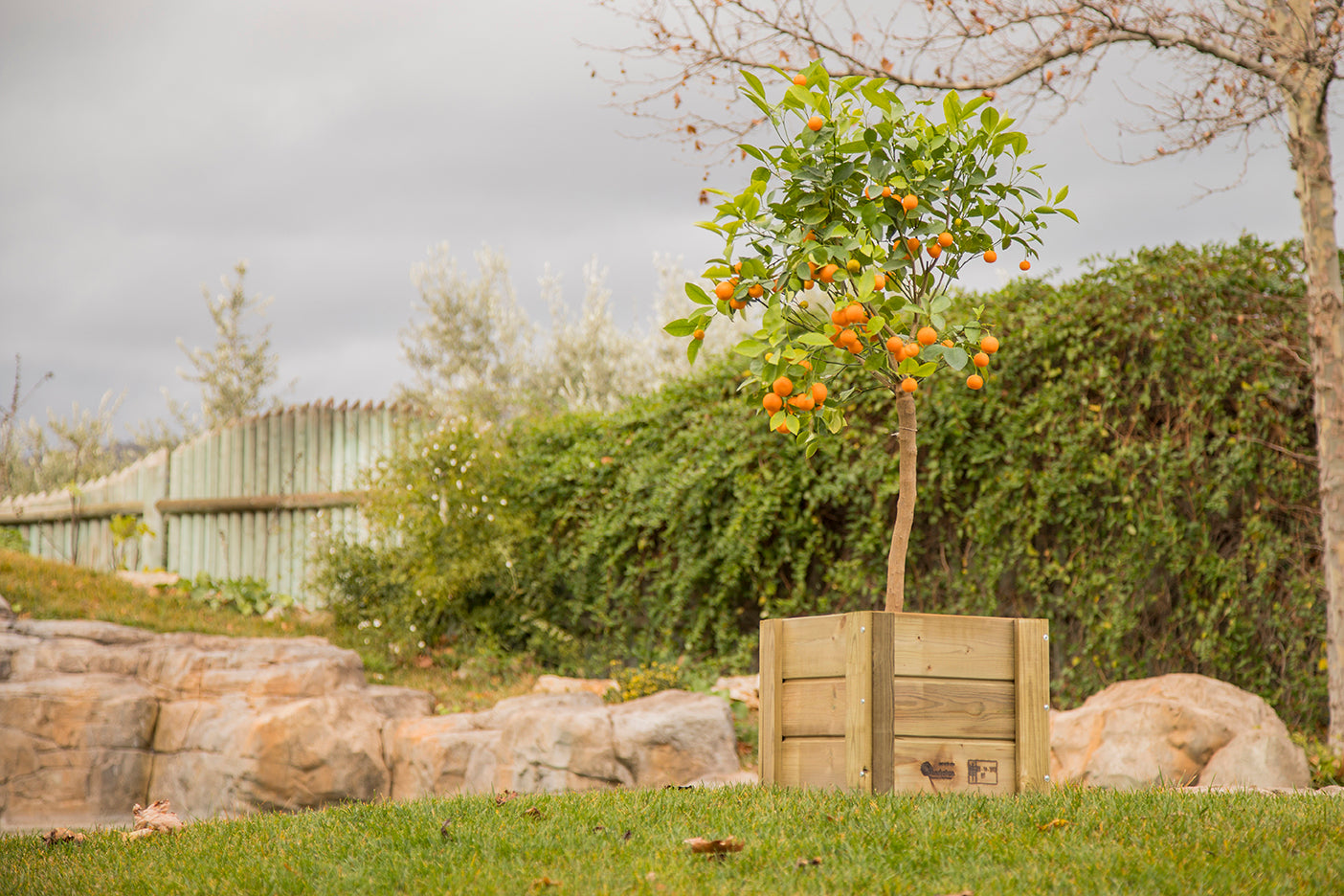 Macetero Elche Cuadrado De Madera Tratada Autoclave Riesgo Iv De 60 X 60 X 52 Cm 105l Para Exterior.._3