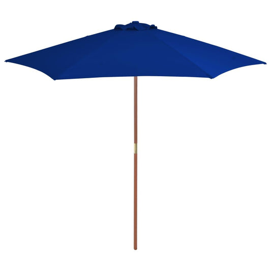 Vidaxl Sombrilla De Jardín Con Palo De Madera Azul 270 Cm_0