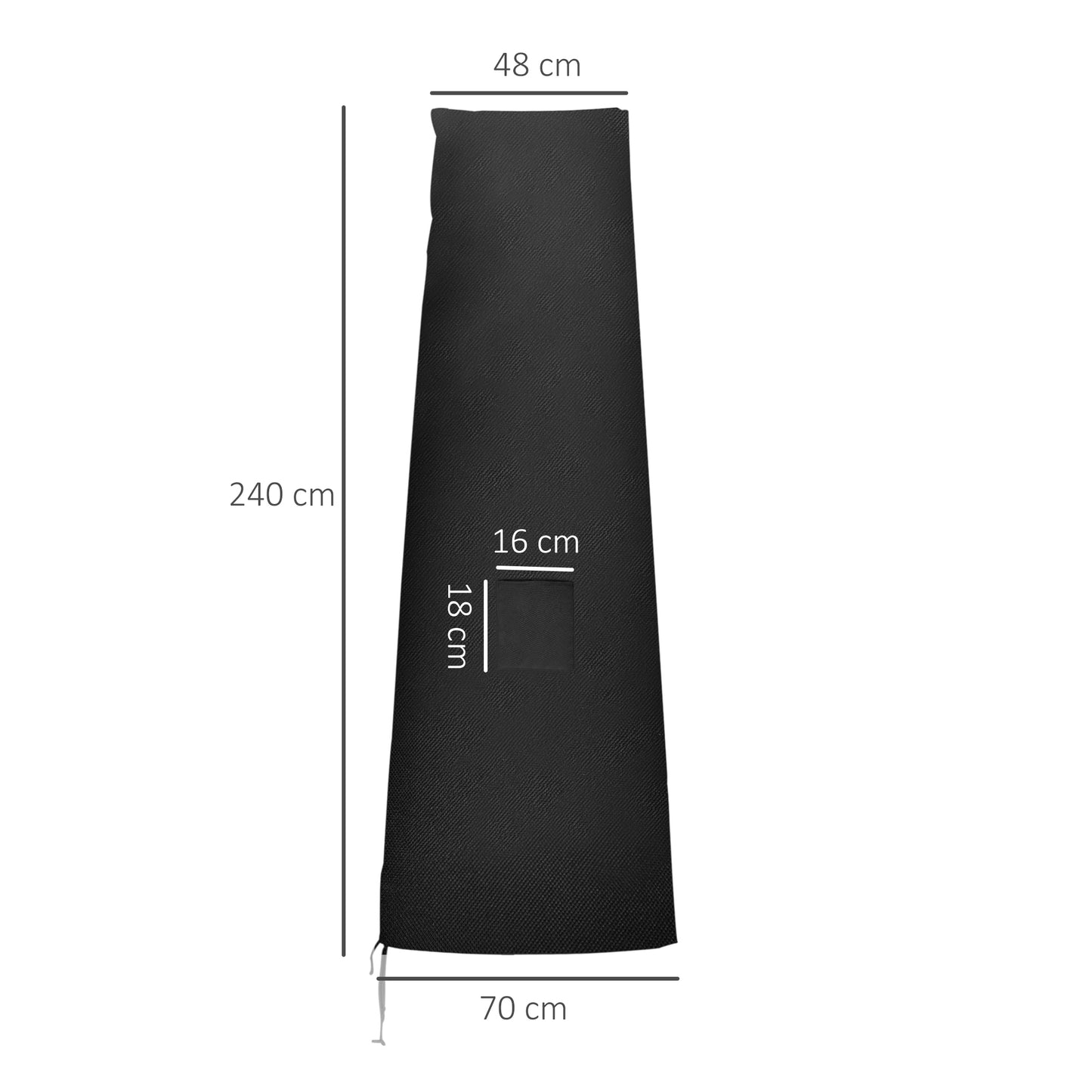 Outsunny Funda Para Sombrilla De Jardín Impermeable 240x48/70 Cm Negro_2