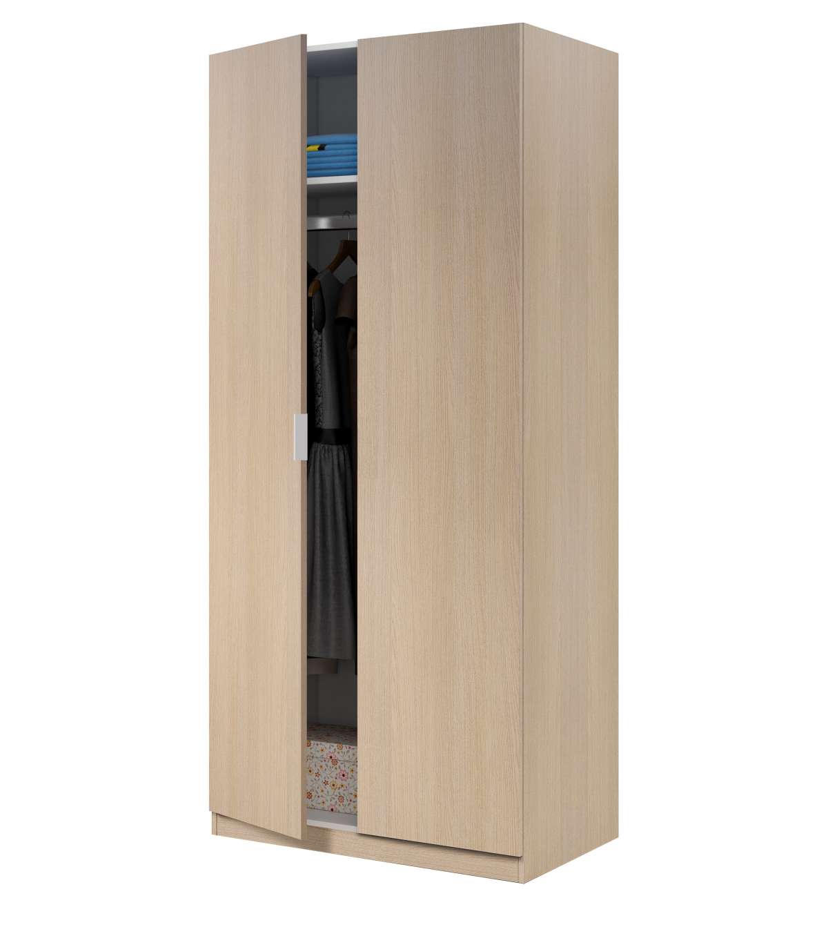 Armario Ropero Aroa Puertas Abatibles Acabado Roble. 180 Cm (alto). 81,5 Cm (ancho). 52 Cm_5