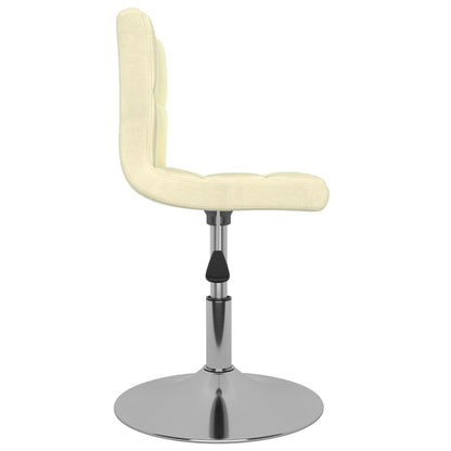 Taburete De Cocina Giratorio De Tela Color Crema_2