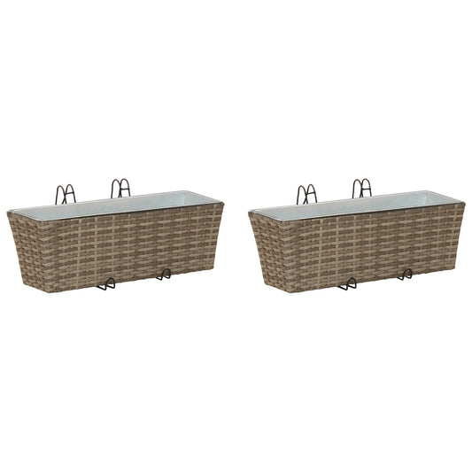 Barandilla 2 Uds. Gris 50 X 17 X 17 Cm Metal_0