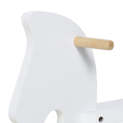 Homcom Caballito Balancín Para Bebés Diseño Clásico Base De Madera Blanco_3