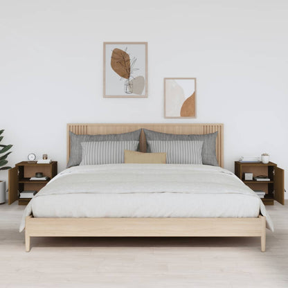 Mesitas De Noche 2 Uds Madera De Pino Marrón Miel 40x34x45 Cm_1