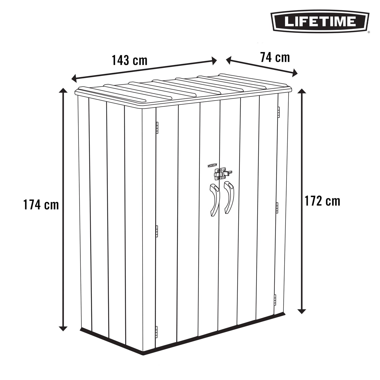Lifetime Armario Exterior Vertical 1.500 L Rough Cut™ Con Estantes_3