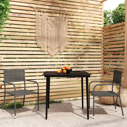 Vidaxl Juego De Comedor Para Jardín 3 Piezas Gris_1