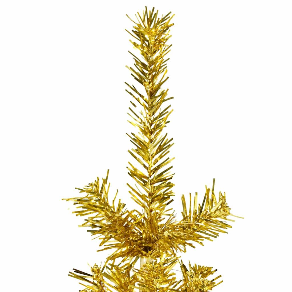 Vidaxl Medio Árbol De Navidad Artificial Con Soporte Dorado 210 Cm_3