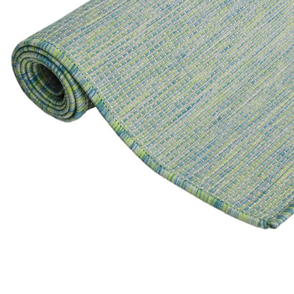 Alfombra De Exterior De Tejido Plano Turquesa 80x150 Cm_2