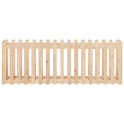 Arriate Elevado Jardín Con Valla Madera Maciza Pino 200x50x70cm_4