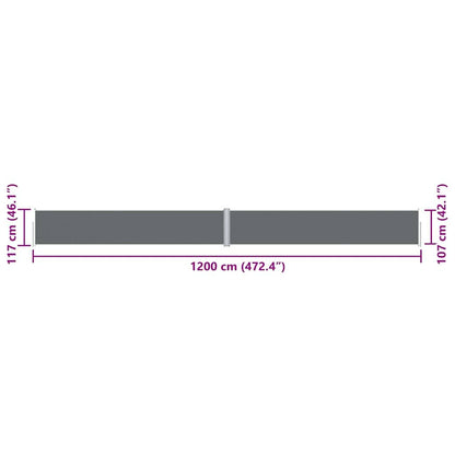 Vidaxl Toldo Lateral Retráctil Antracita 117x1200 Cm_2