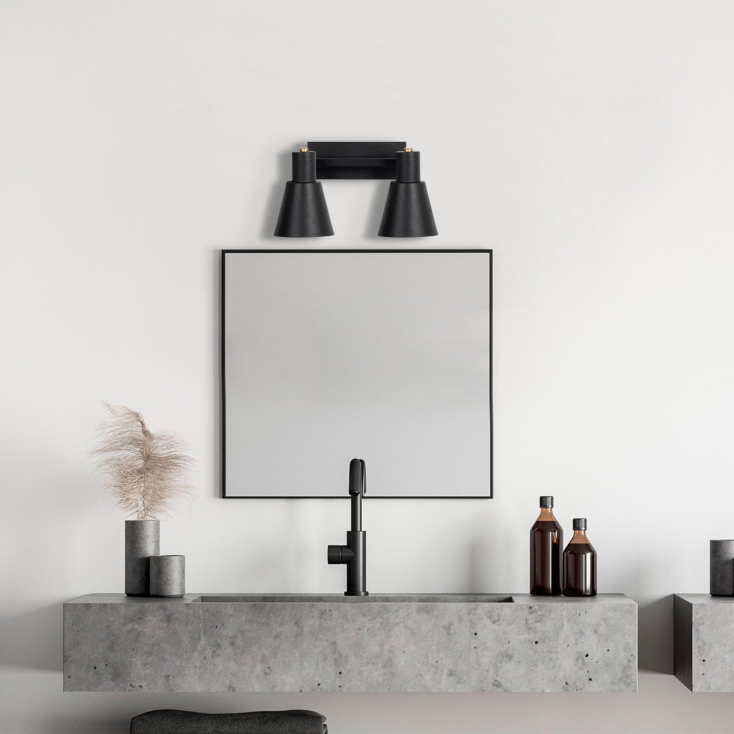 Aplique De Pared, Metal , Negro, 38x21x21, Casquillo 2 X E27 Max 40 W_4