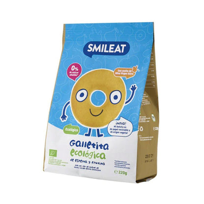 Pack 12x Galletas infantiles ECO de espelta con manzana Smileat, 220g