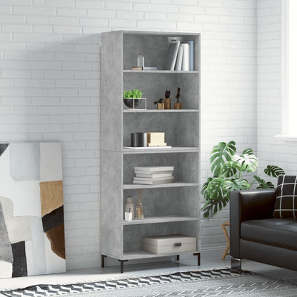 Aparador Alto Madera Ingeniería Gris Hormigón 69,5x32,5x180 Cm_0