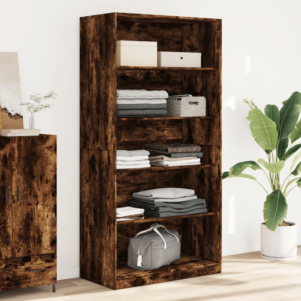 Armario Madera Contrachapada Color Roble Ahumado 100x50x200 Cm_1