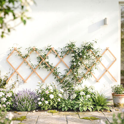Outsunny Enrejado De Jardín De Madera Extensible 180x60 Cm Marrón Claro_3