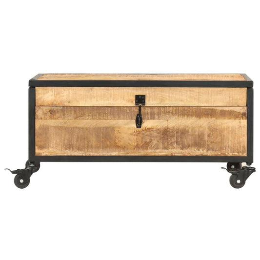Mesa De Centro De Madera Maciza De Mango 70x50x33 Cm_0