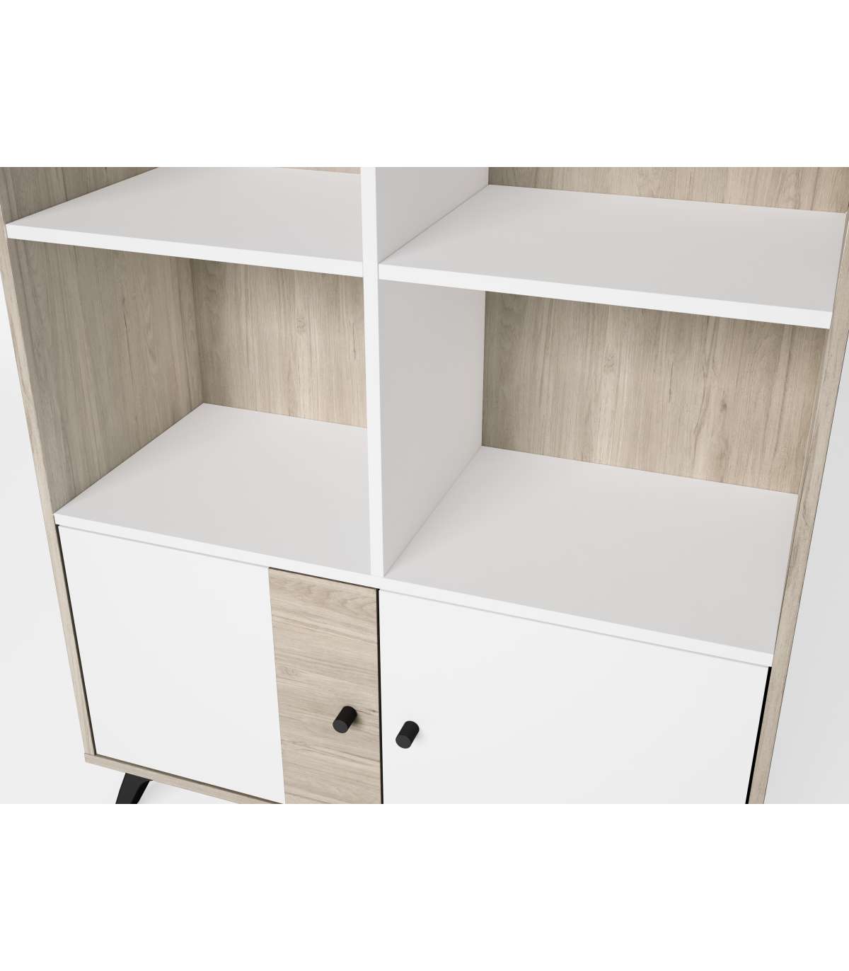 Estantería 2 Puertas 6 Huecos Samira Acabado Sahara/blanco Mate, 92.1cm(ancho) 160.2cm(al_4