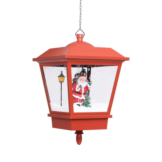Vidaxl Lámpara Colgante De Navidad Con Led Y Santa Rojo 27x27x45 Cm_0