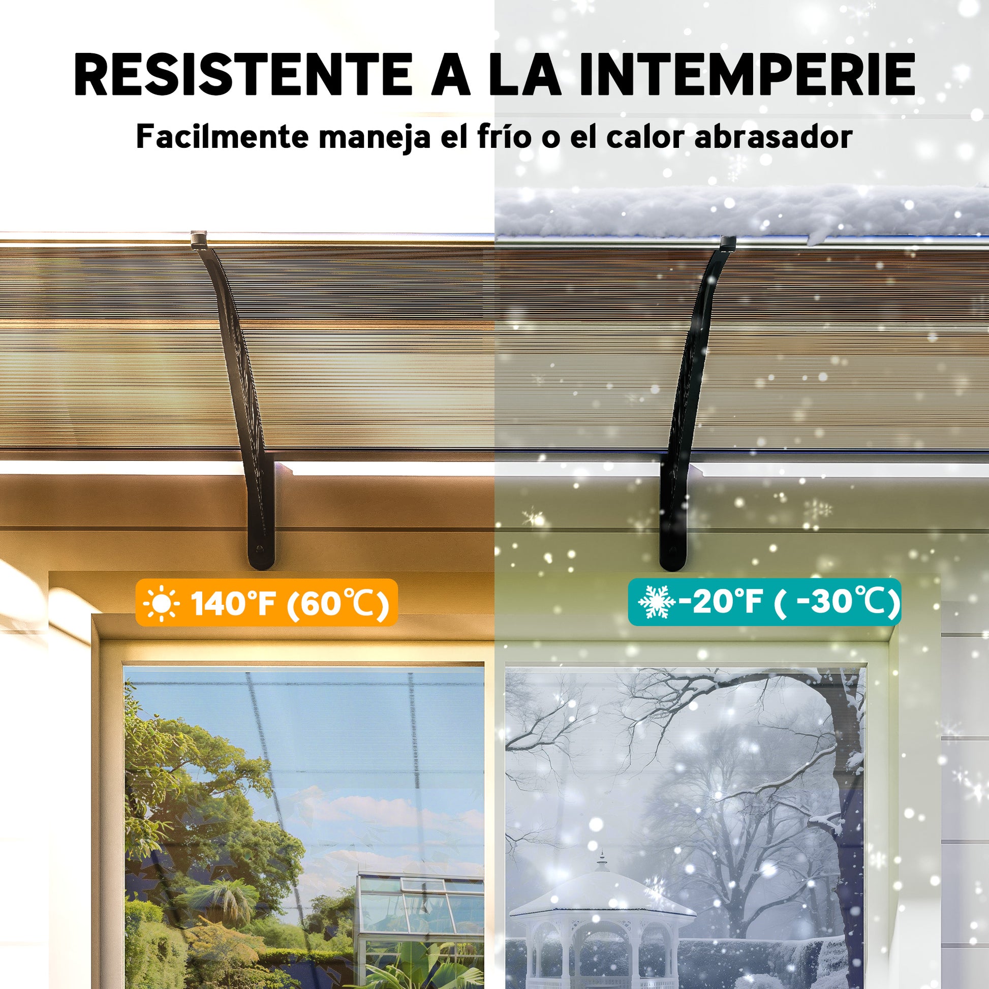 Outsunny Tejadillo De Protección 303x96 Cm Para Puertas Y Ventanas Marrón_5