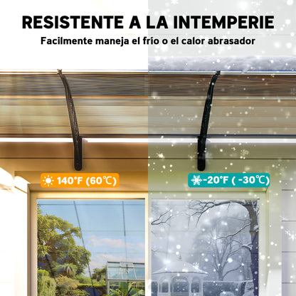 Outsunny Tejadillo De Protección 303x96 Cm Para Puertas Y Ventanas Marrón_5