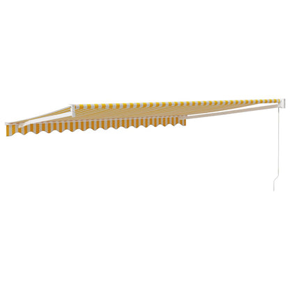 Toldo Retráctil Aluminio Y Tela Amarillo Y Blanco 4x3 M_4