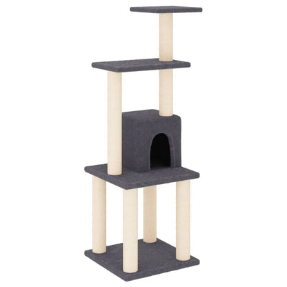 Vidaxl Rascador Para Gatos Con Postes De Sisal Gris Oscuro 105 Cm_0