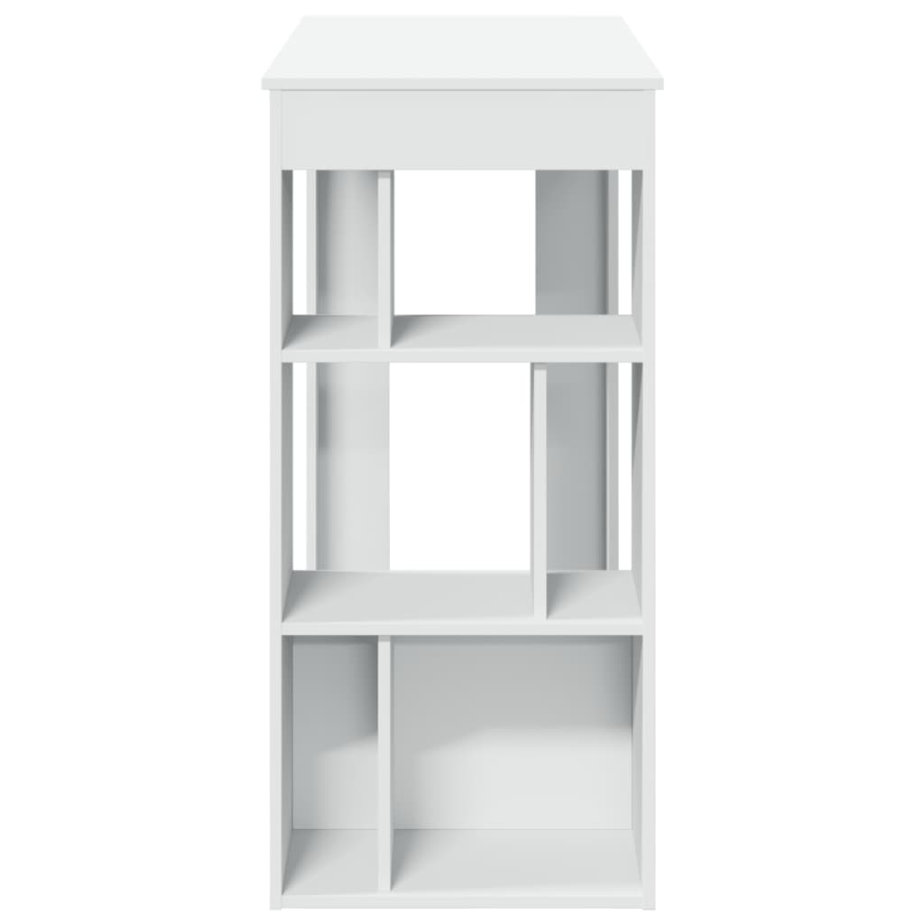 Mesa Bar Con Estantes Madera Ingeniería Blanca 102x50x103,5 Cm_3