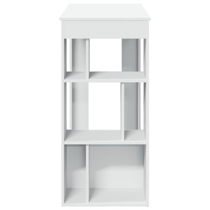 Mesa Bar Con Estantes Madera Ingeniería Blanca 102x50x103,5 Cm_3