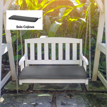 Outsunny Cojín Para Banco De Exterior 110x46x5 Cm Desenfundable Y Lavable Gris_1