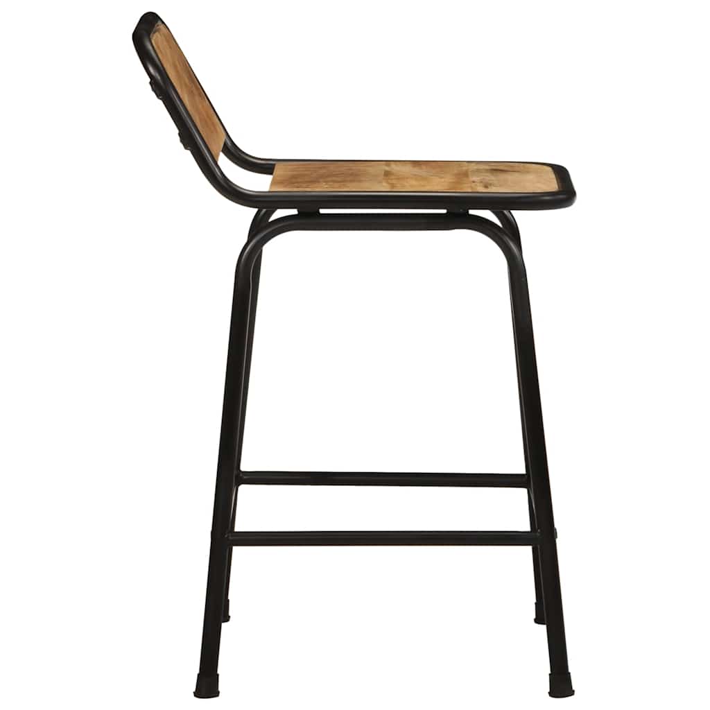 Taburetes De Barra 4 Uds 46x35,5x70 Cm Madera Maciza De Mango_1