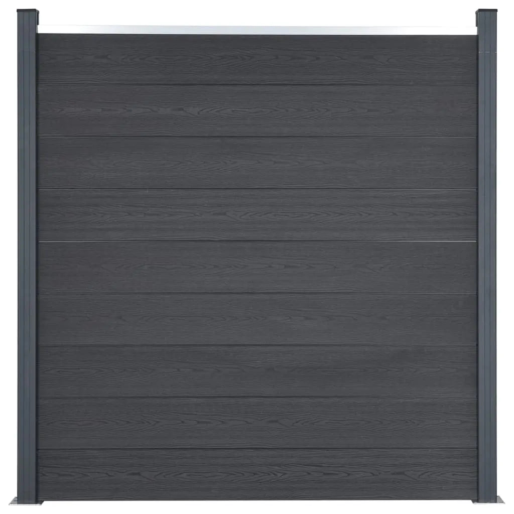 Juego De Paneles De Valla Wpc Gris 526x186 Cm / Vetonek_5