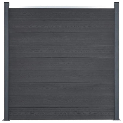 Juego De Paneles De Valla Wpc Gris 526x186 Cm / Vetonek_5