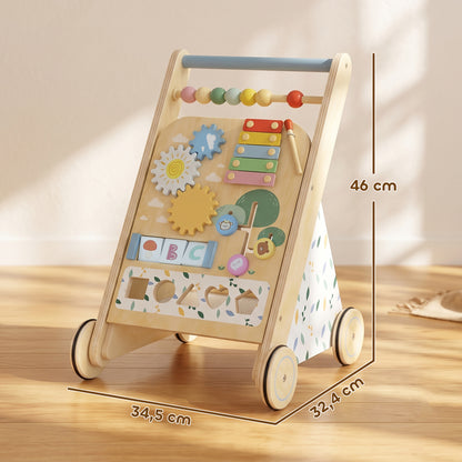 Aiyaplay Andador Madera Bebé Con Juguetes Montessori Y Control Velocidad Natural_2