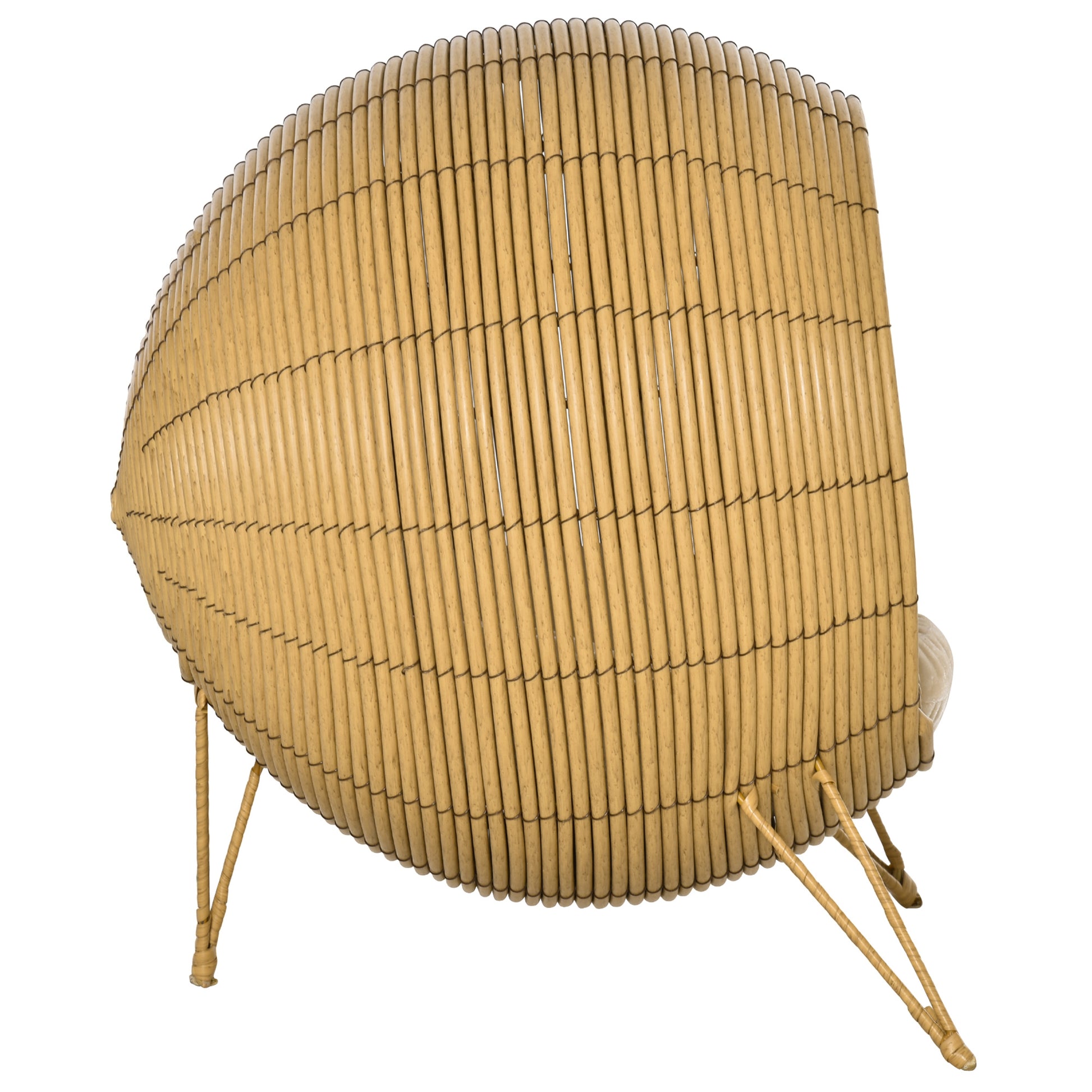 Pawhut Cama De Ratán Para Gatos Con Cojín Acolchado Y Base Trípode Elevado_4