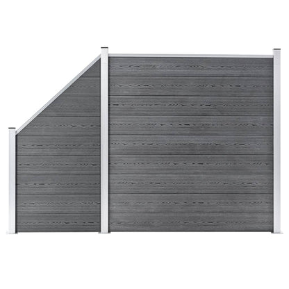 Set De Valla 1 Cuadrada + 1 Oblicua Wpc Gris 273x186 Cm / Vetonek_0