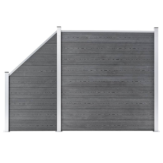Set De Valla 1 Cuadrada + 1 Oblicua Wpc Gris 273x186 Cm / Vetonek_0