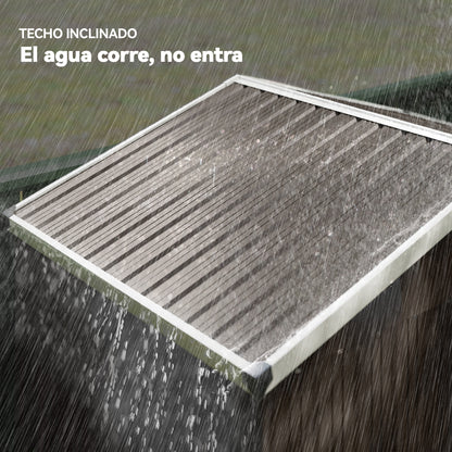 Outsunny Caseta De Jardín Exterior 1,1 M² 136x87x176 Cm Puerta Corredera Marrón_5