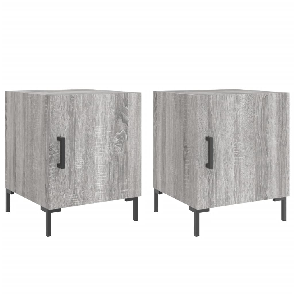 Mesitas Noche 2 Uds Madera Ingeniería Gris Sonoma 40x40x50 Cm_0