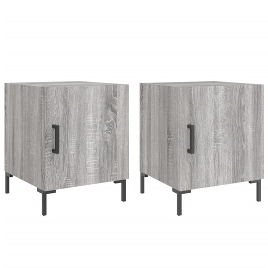 Mesitas Noche 2 Uds Madera Ingeniería Gris Sonoma 40x40x50 Cm_0