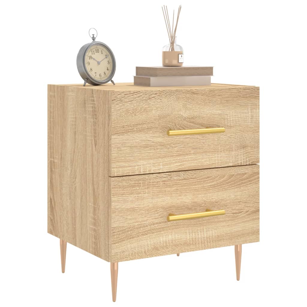Mesita Noche 2 Uds Madera Ingeniería Roble Sonoma 40x35x47,5 Cm_1