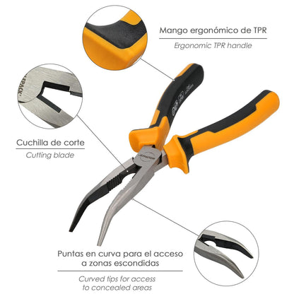 Alicates Boca Curva 200 Mm. Acero Din 5745 Alicates Punta Curva, Alicates Boca Curva Larga,